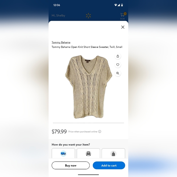 Women's Tommy Bahama Open Knit Short Sleeve Sweater - Picture 9 of 9